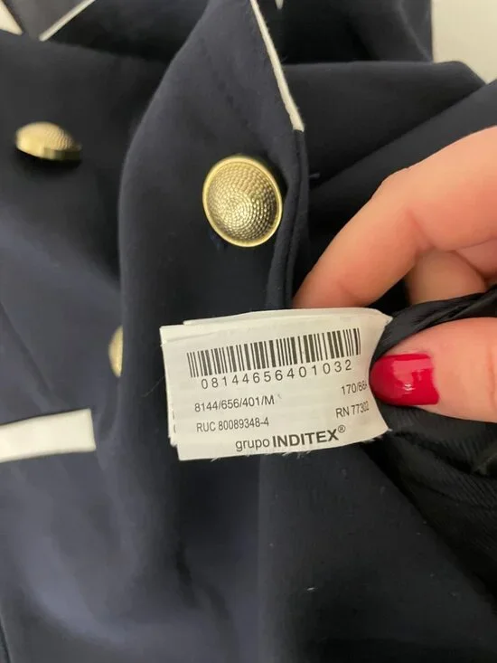 Zara Womens Vest M Blue Waistcoat Gold Buttons Double Breasted 8144/656 NWT - Picture 8 of 15